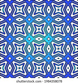 Geometric vector pattern with azure and blue gradient. simple ornament for wallpapers and backgrounds.