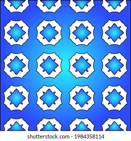 Geometric vector pattern with azure and blue gradient. simple ornament for wallpapers and backgrounds.