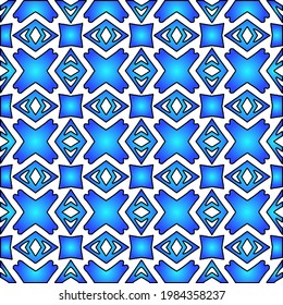 Geometric vector pattern with azure and blue gradient. simple ornament for wallpapers and backgrounds.