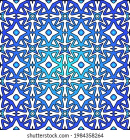 Geometric vector pattern with azure and blue gradient. simple ornament for wallpapers and backgrounds.