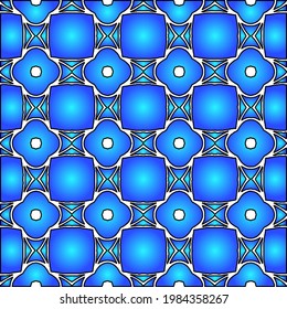 Geometric vector pattern with azure and blue gradient. simple ornament for wallpapers and backgrounds.