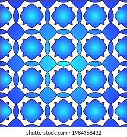 Geometric vector pattern with azure and blue gradient. simple ornament for wallpapers and backgrounds.