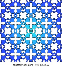 Geometric vector pattern with azure and blue gradient. simple ornament for wallpapers and backgrounds.