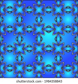 Geometric vector pattern with azure and blue gradient. simple ornament for wallpapers and backgrounds.