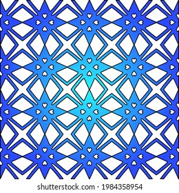 Geometric vector pattern with azure and blue gradient. simple ornament for wallpapers and backgrounds.