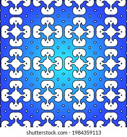 Geometric vector pattern with azure and blue gradient. simple ornament for wallpapers and backgrounds.