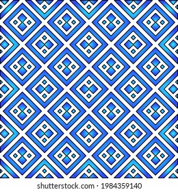 Geometric vector pattern with azure and blue gradient. simple ornament for wallpapers and backgrounds.