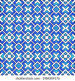 Geometric vector pattern with azure and blue gradient. simple ornament for wallpapers and backgrounds.