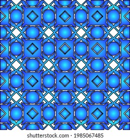 Geometric vector pattern with azure and blue gradient. simple ornament for wallpapers and backgrounds.