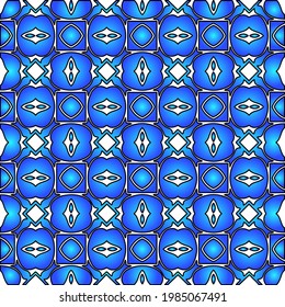 Geometric vector pattern with azure and blue gradient. simple ornament for wallpapers and backgrounds.