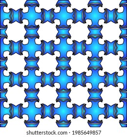 Geometric vector pattern with azure and blue gradient. simple ornament for wallpapers and backgrounds.