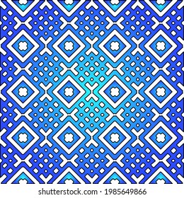 Geometric vector pattern with azure and blue gradient. simple ornament for wallpapers and backgrounds.