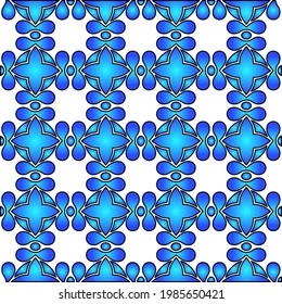 Geometric vector pattern with azure and blue gradient. simple ornament for wallpapers and backgrounds.