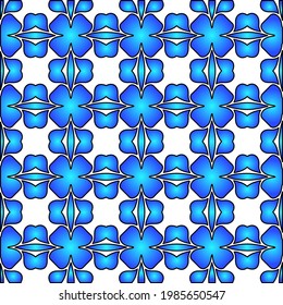 Geometric vector pattern with azure and blue gradient. simple ornament for wallpapers and backgrounds.
