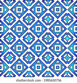 Geometric vector pattern with azure and blue gradient. simple ornament for wallpapers and backgrounds.