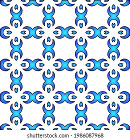 Geometric vector pattern with azure and blue gradient. simple ornament for wallpapers and backgrounds.