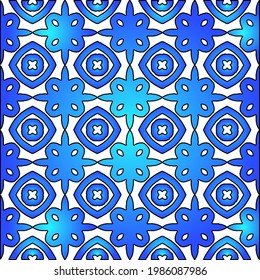 Geometric vector pattern with azure and blue gradient. simple ornament for wallpapers and backgrounds.