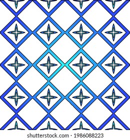 Geometric vector pattern with azure and blue gradient. simple ornament for wallpapers and backgrounds.