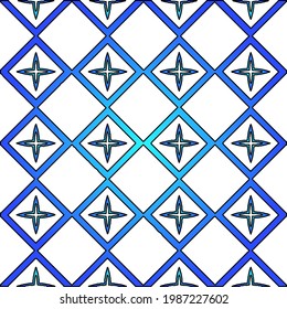 Geometric vector pattern with azure and blue gradient. simple ornament for wallpapers and backgrounds.