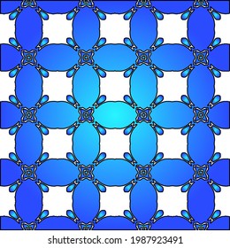 Geometric vector pattern with azure and blue gradient. simple ornament for wallpapers and backgrounds.