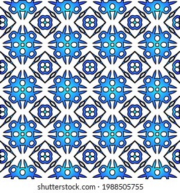 Geometric vector pattern with azure and blue gradient. simple ornament for wallpapers and backgrounds.