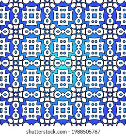 Geometric vector pattern with azure and blue gradient. simple ornament for wallpapers and backgrounds.