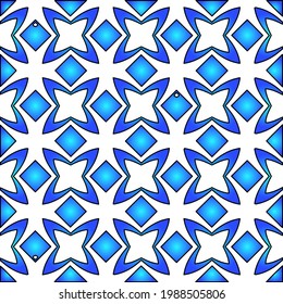 Geometric vector pattern with azure and blue gradient. simple ornament for wallpapers and backgrounds.