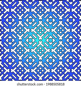 Geometric vector pattern with azure and blue gradient. simple ornament for wallpapers and backgrounds.
