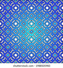 Geometric vector pattern with azure and blue gradient. simple ornament for wallpapers and backgrounds.