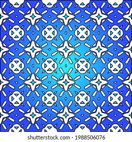 Geometric vector pattern with azure and blue gradient. simple ornament for wallpapers and backgrounds.