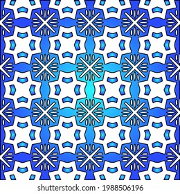 Geometric vector pattern with azure and blue gradient. simple ornament for wallpapers and backgrounds.