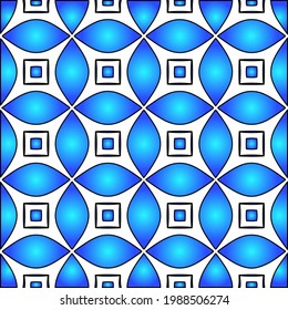 Geometric vector pattern with azure and blue gradient. simple ornament for wallpapers and backgrounds.