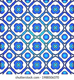Geometric vector pattern with azure and blue gradient. simple ornament for wallpapers and backgrounds.