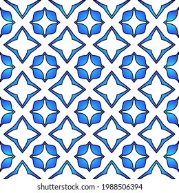 Geometric vector pattern with azure and blue gradient. simple ornament for wallpapers and backgrounds.
