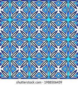 Geometric vector pattern with azure and blue gradient. simple ornament for wallpapers and backgrounds.