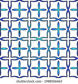 Geometric vector pattern with azure and blue gradient. simple ornament for wallpapers and backgrounds.