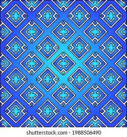 Geometric vector pattern with azure and blue gradient. simple ornament for wallpapers and backgrounds.