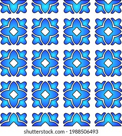 Geometric vector pattern with azure and blue gradient. simple ornament for wallpapers and backgrounds.