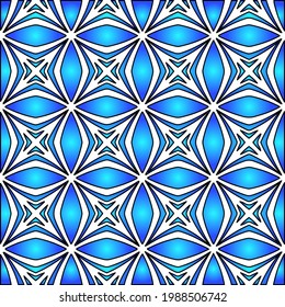 Geometric vector pattern with azure and blue gradient. simple ornament for wallpapers and backgrounds.