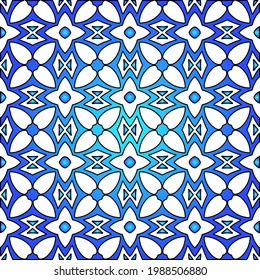 Geometric vector pattern with azure and blue gradient. simple ornament for wallpapers and backgrounds.