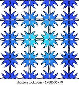 Geometric vector pattern with azure and blue gradient. simple ornament for wallpapers and backgrounds.