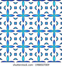Geometric vector pattern with azure and blue gradient. simple ornament for wallpapers and backgrounds.