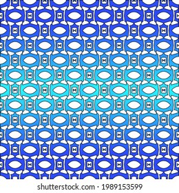 Geometric vector pattern with azure and blue gradient. simple ornament for wallpapers and backgrounds.