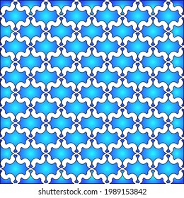 Geometric vector pattern with azure and blue gradient. simple ornament for wallpapers and backgrounds.