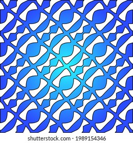 Geometric vector pattern with azure and blue gradient. simple ornament for wallpapers and backgrounds.