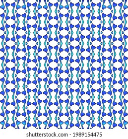 Geometric vector pattern with azure and blue gradient. simple ornament for wallpapers and backgrounds.
