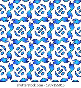 Geometric vector pattern with azure and blue gradient. simple ornament for wallpapers and backgrounds.