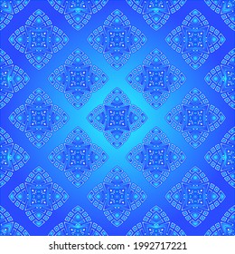 Geometric vector pattern with azure and blue gradient. simple ornament for wallpapers and backgrounds.