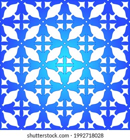 Geometric vector pattern with azure and blue gradient. simple ornament for wallpapers and backgrounds.