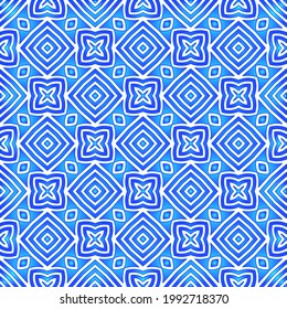 Geometric vector pattern with azure and blue gradient. simple ornament for wallpapers and backgrounds.